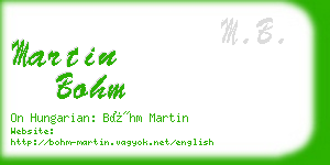 martin bohm business card
